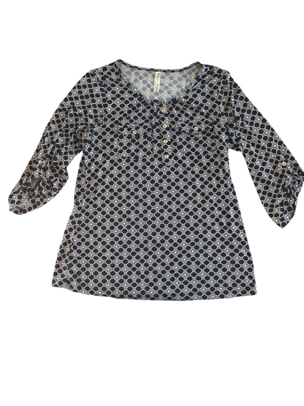 PerSeption Concept Navy and White Geometric Tunic
